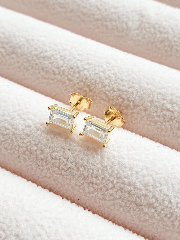 Kolczyki z cyrkoniami baguette