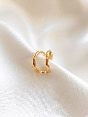 Pozłacana minimalistyczna podwójna nausznica Double