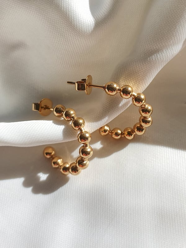 Kolczyki Pozłacane Bubble Hoop