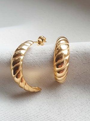 Pozłacane kolczyki koła Classic Hoop Spiral XL