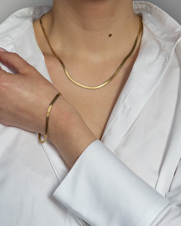 Pozłacany łańcuszek żmijka Snake 40 cm