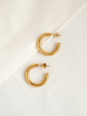 Pozłacane kolczyki koła Classic Hoop | L