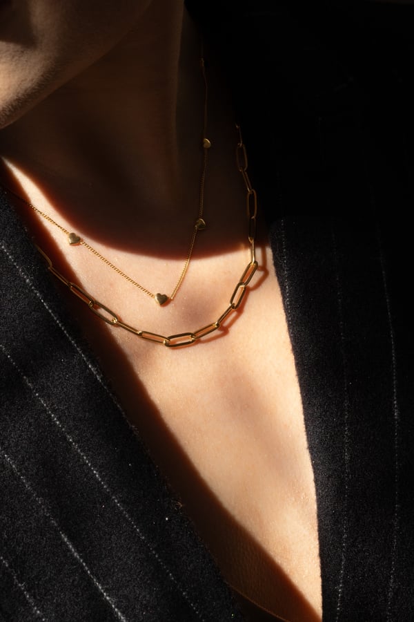 Wodoodporny choker z serduszkami