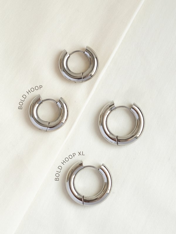Srebrne kolczyki koła Bold Hoop XL