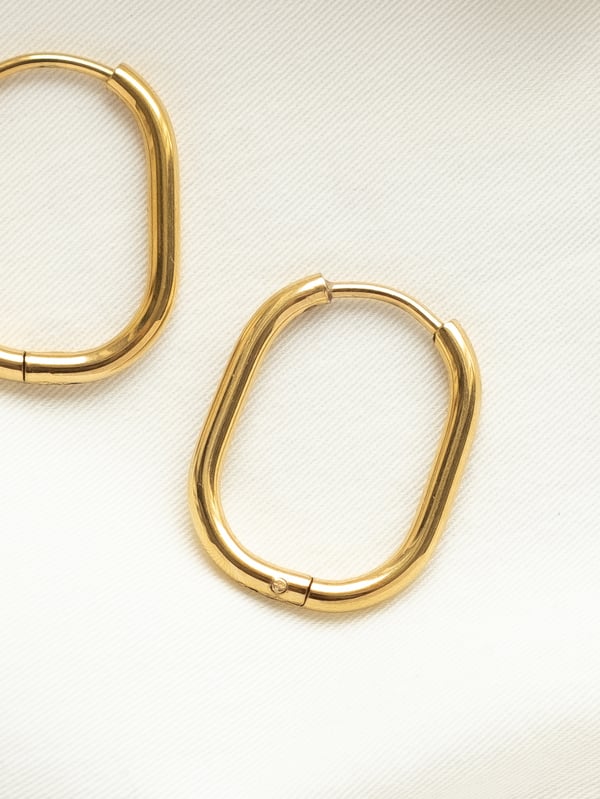 Wodoodporne owalne kolczyki Oval Hoop