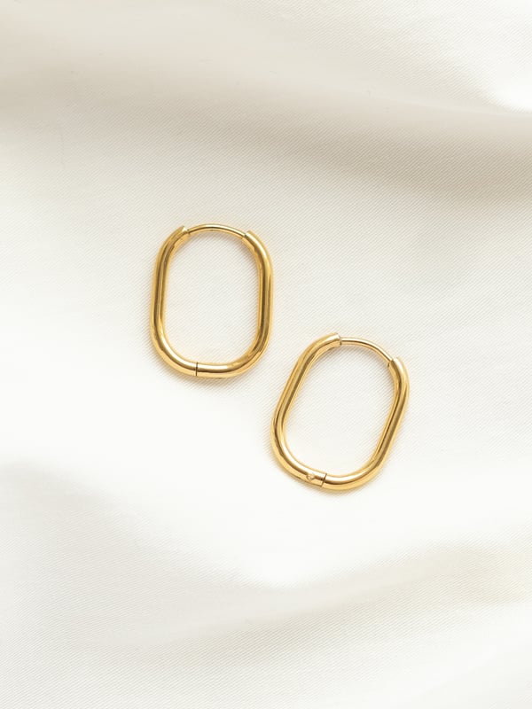 Wodoodporne owalne kolczyki Oval Hoop