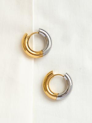 Kolczyki koła Bold Hoop złoto-srebrne