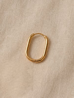 Kolczyk pozłacany Oval Hoop - 1 szt.